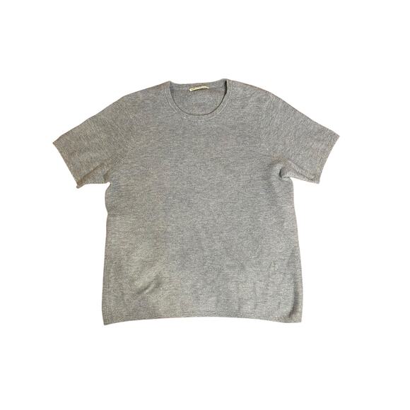 MARINE LAYER Heather Blue Merino Wool Blend Short Sleeve Sweater Tee Size Large - Picture 1 of 10